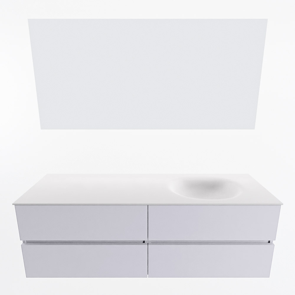 MONDIAZ VICA 150cm mueble de baño Cale 4 cajones. Lavabo MOON Derecho sin orificio color Talc con espejo LED. 5 MONDIAZ VICA 150cm mueble de baño Cale 4 cajones. Lavabo MOON Derecho sin orificio color Talc con espejo LED. - Imagen 5