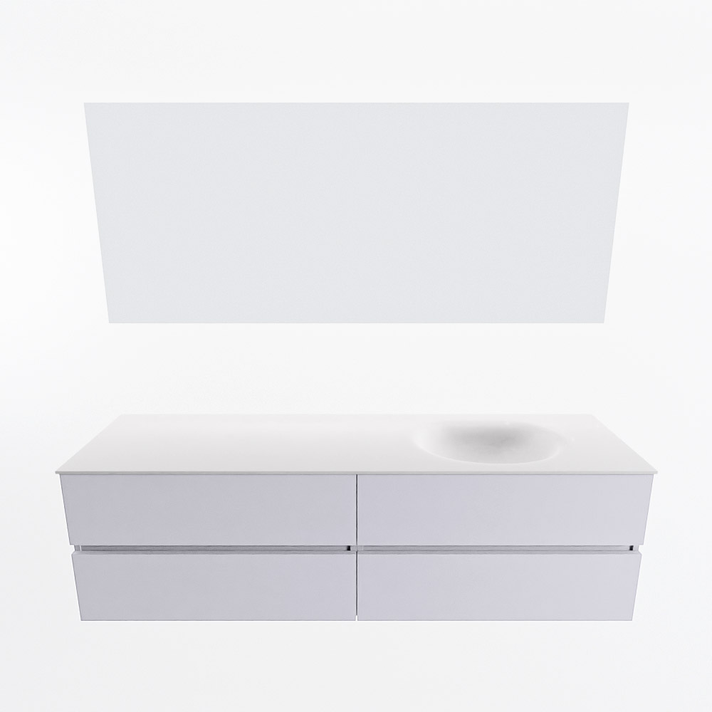 MONDIAZ VICA 170cm mueble de baño Cale 4 cajones. Lavabo MOON Derecho sin orificio color Talc con espejo LED. 5 MONDIAZ VICA 170cm mueble de baño Cale 4 cajones. Lavabo MOON Derecho sin orificio color Talc con espejo LED. - Imagen 5