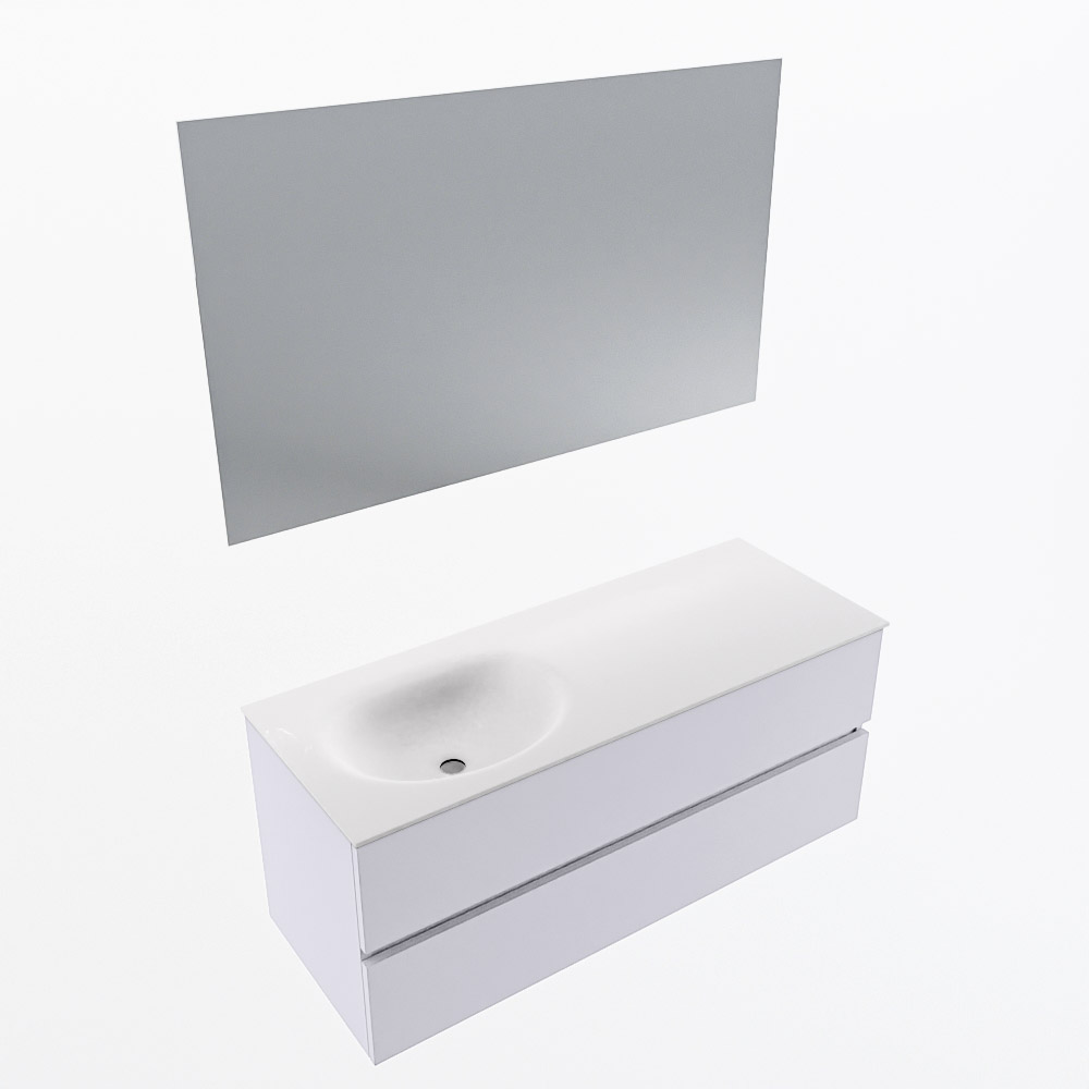 MONDIAZ VICA 120cm mueble de baño Cale 2 cajones. Lavabo MOON Izquierda sin orificio color Talc con espejo LED. 6 MONDIAZ VICA 120cm mueble de baño Cale 2 cajones. Lavabo MOON Izquierda sin orificio color Talc con espejo LED. - Imagen 6