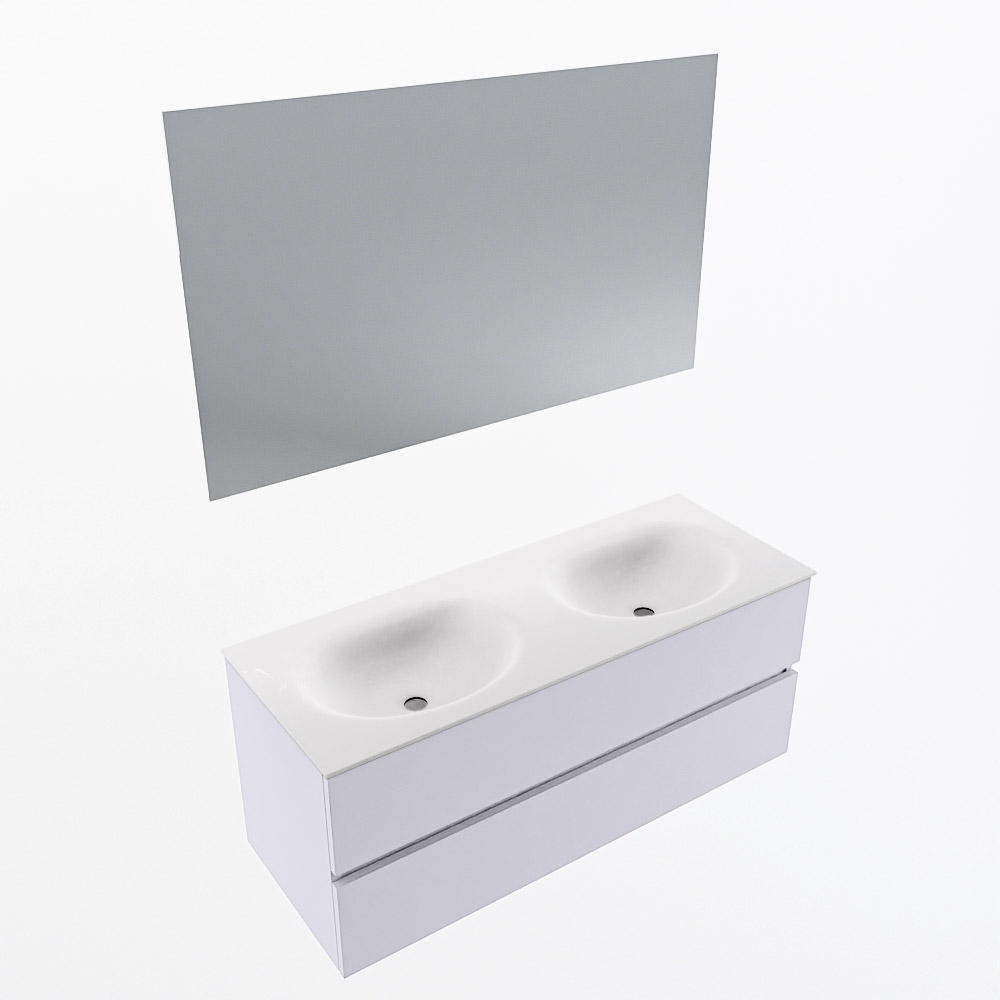 MONDIAZ VICA 120cm mueble de baño Cale 2 cajones. Lavabo MOON Doble sin orificio color Talc con espejo LED. 6 MONDIAZ VICA 120cm mueble de baño Cale 2 cajones. Lavabo MOON Doble sin orificio color Talc con espejo LED. - Imagen 6