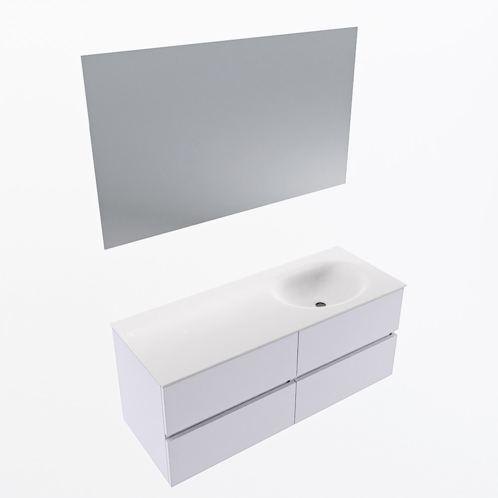 MONDIAZ VICA 120cm mueble de baño Cale 4 cajones. Lavabo MOON Derecho 1 orificio color Talc con espejo LED. 6 MONDIAZ VICA 120cm mueble de baño Cale 4 cajones. Lavabo MOON Derecho 1 orificio color Talc con espejo LED. - Imagen 6
