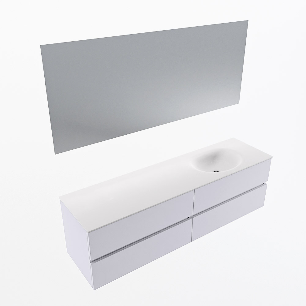 MONDIAZ VICA 170cm mueble de baño Cale 4 cajones. Lavabo MOON Derecho sin orificio color Talc con espejo LED. 6 MONDIAZ VICA 170cm mueble de baño Cale 4 cajones. Lavabo MOON Derecho sin orificio color Talc con espejo LED. - Imagen 6