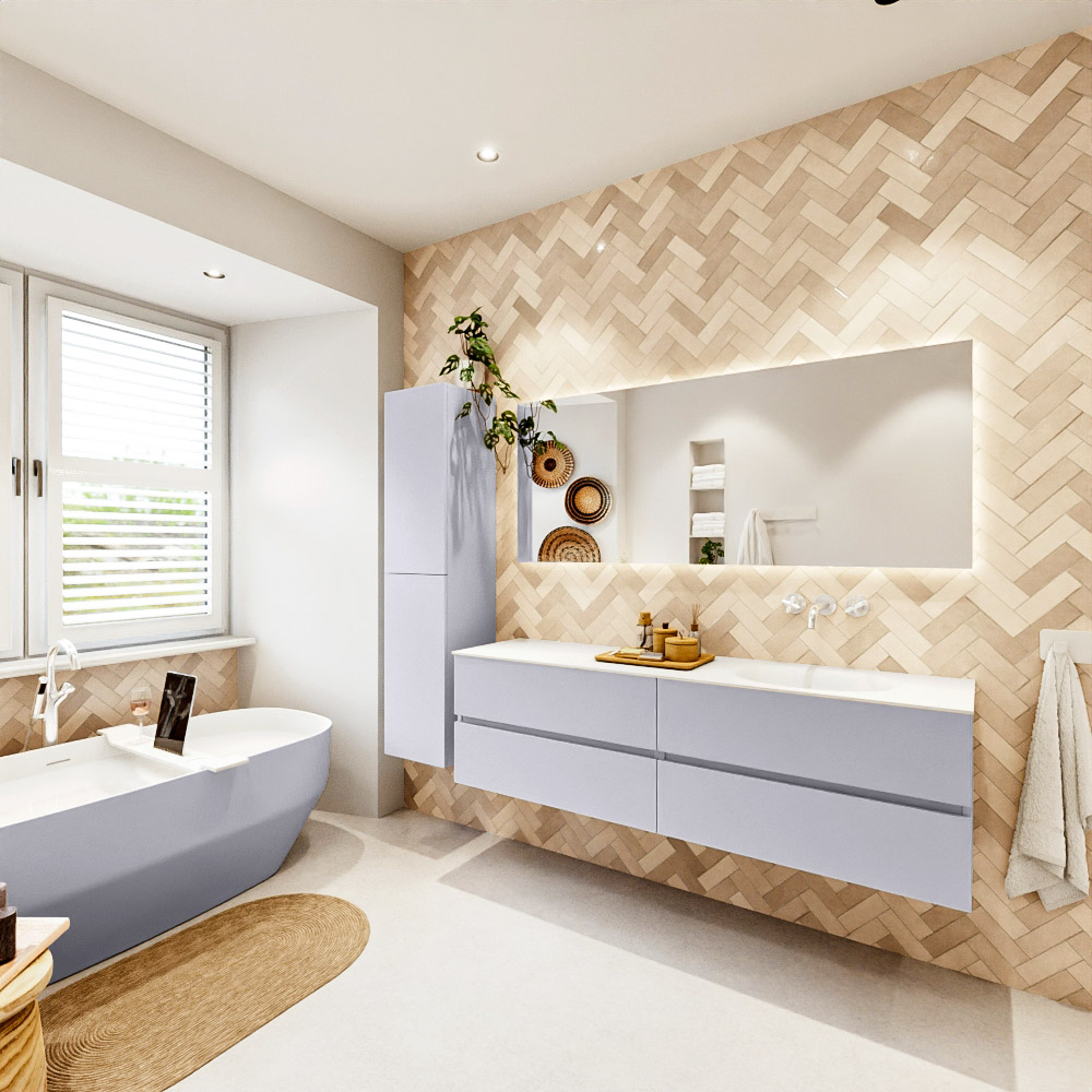 MONDIAZ VICA 170cm mueble de baño Cale 4 cajones. Lavabo MOON Derecho sin orificio color Talc con espejo LED. 4 MONDIAZ VICA 170cm mueble de baño Cale 4 cajones. Lavabo MOON Derecho sin orificio color Talc con espejo LED. - Imagen 4