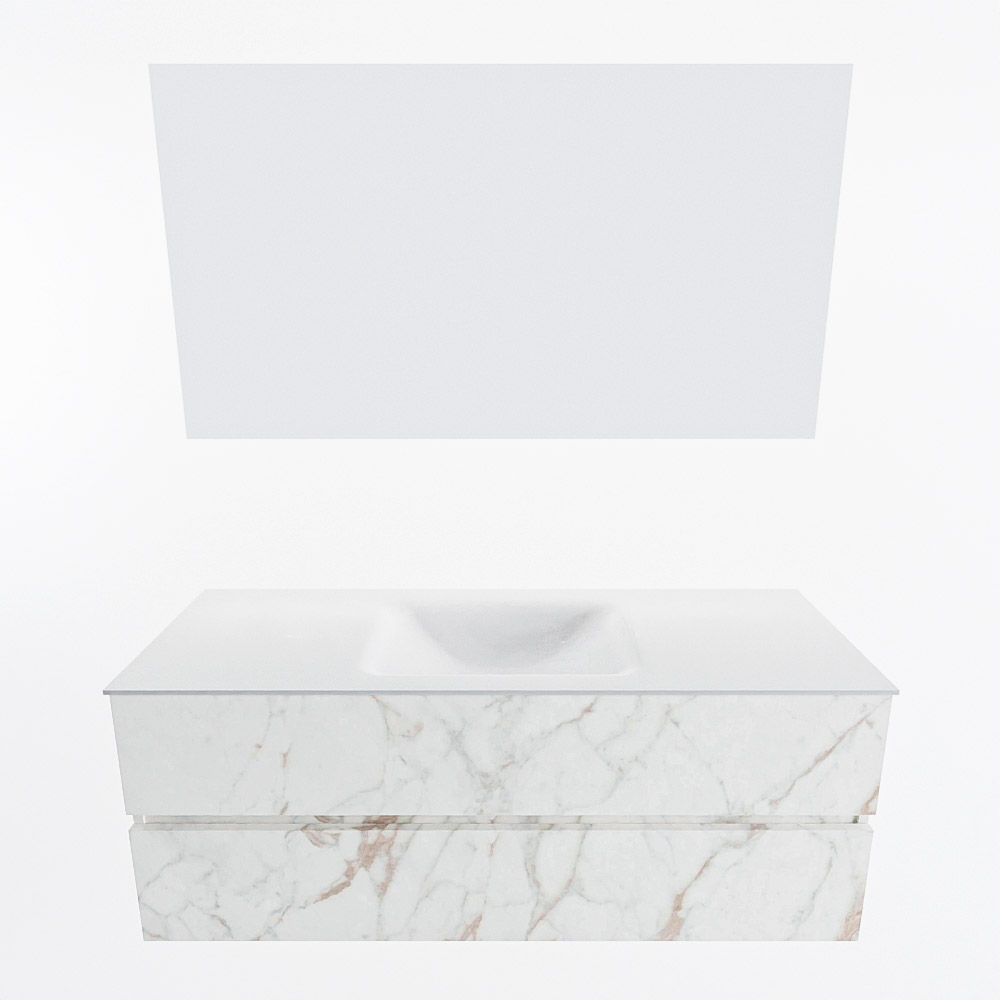 MONDIAZ VICA 130cm mueble de baño Carrara 2 cajones. Lavabo CLOUD Centro sin orificio color Talc con espejo LED. 4 MONDIAZ VICA 130cm mueble de baño Carrara 2 cajones. Lavabo CLOUD Centro sin orificio color Talc con espejo LED. - Imagen 5