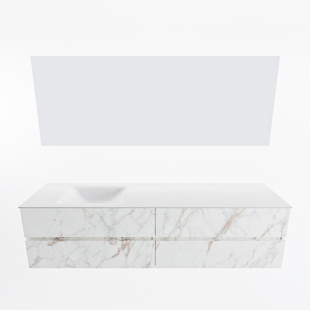 MONDIAZ VICA 190cm mueble de baño Carrara 4 cajones. Lavabo CLOUD Izquierda sin orificio color Talc con espejo LED. 5 MONDIAZ VICA 190cm mueble de baño Carrara 4 cajones. Lavabo CLOUD Izquierda sin orificio color Talc con espejo LED. - Imagen 5