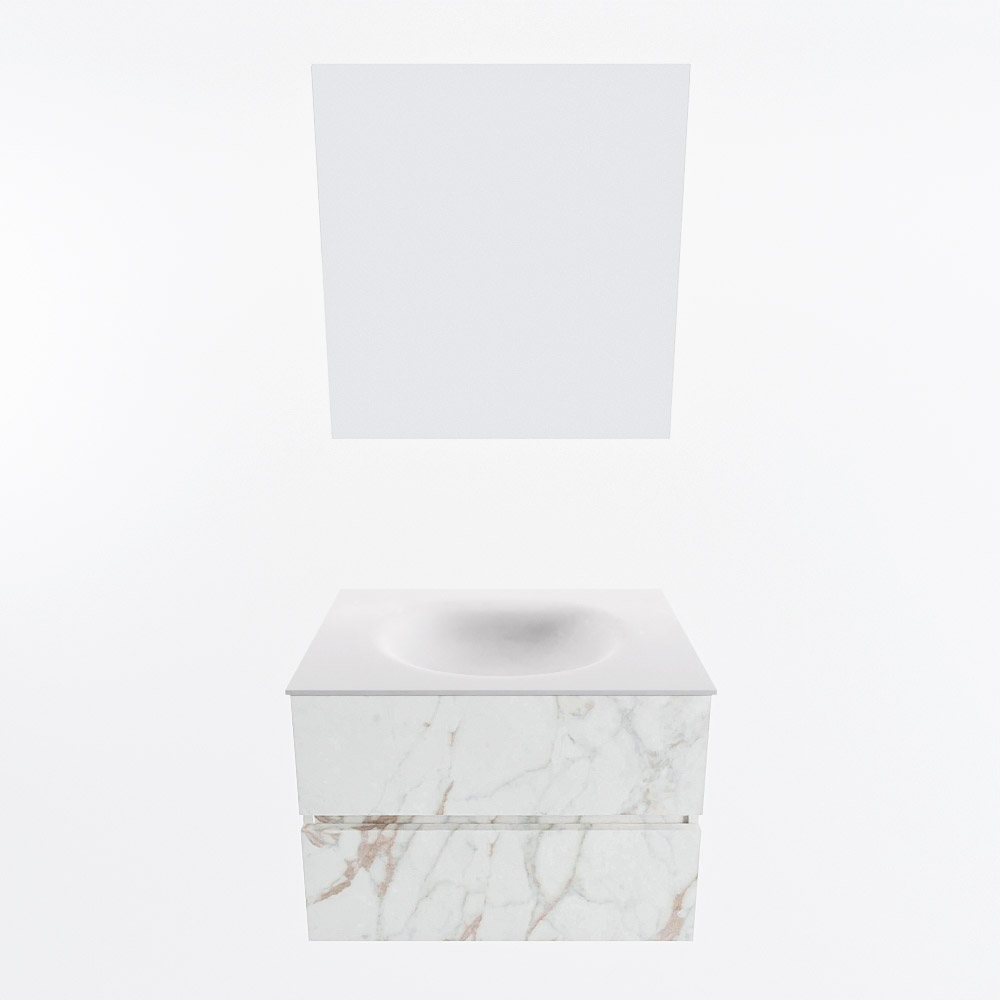 MONDIAZ VICA 70cm mueble de baño Carrara 2 cajones. Lavabo MOON Centro 1 orificio color Talc con espejo LED. 5 MONDIAZ VICA 70cm mueble de baño Carrara 2 cajones. Lavabo MOON Centro 1 orificio color Talc con espejo LED. - Imagen 5