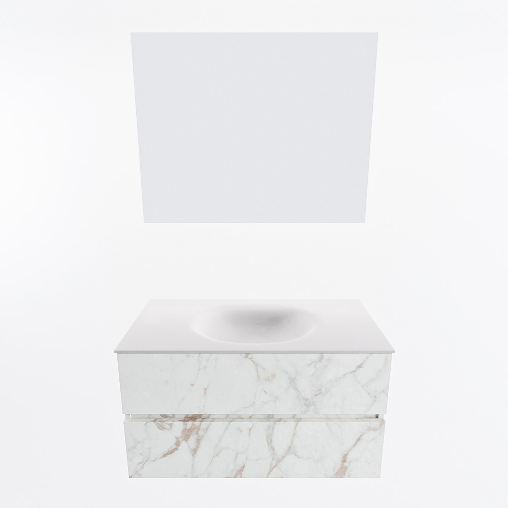 MONDIAZ VICA 90cm mueble de baño Carrara 2 cajones. Lavabo MOON Centro 1 orificio color Talc con espejo LED. 5 MONDIAZ VICA 90cm mueble de baño Carrara 2 cajones. Lavabo MOON Centro 1 orificio color Talc con espejo LED. - Imagen 5