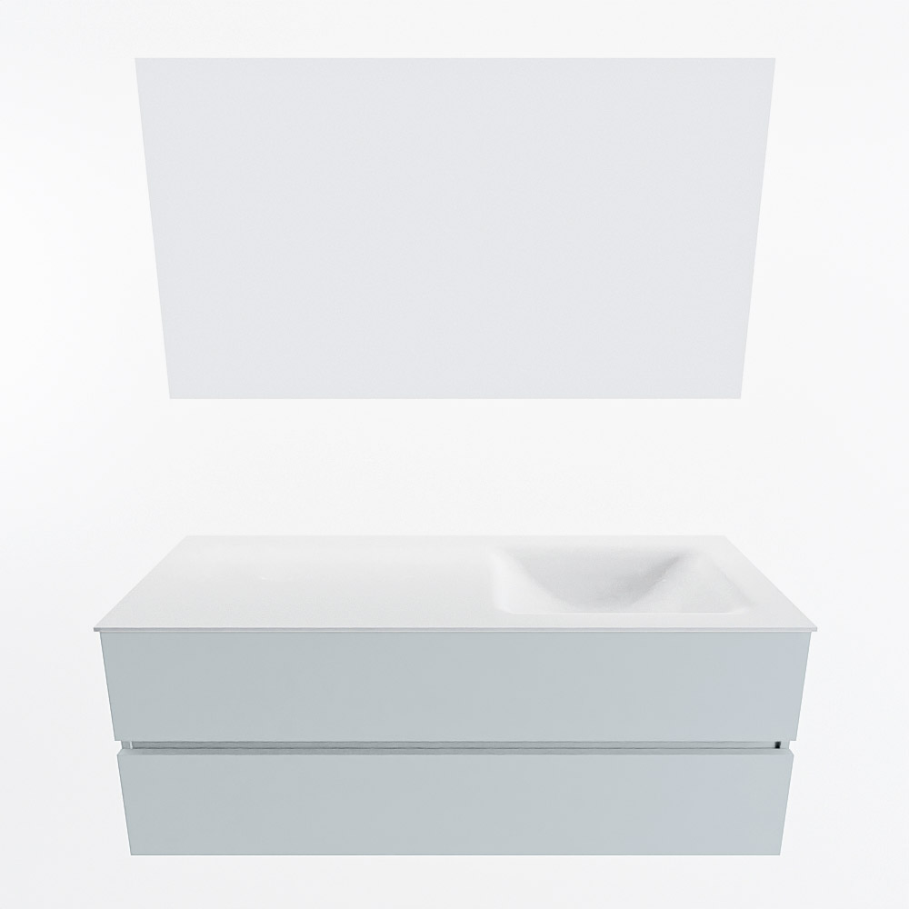 MONDIAZ VICA 130cm mueble de baño Clay 2 cajones. Lavabo CLOUD Derecho sin orificio color Talc con espejo LED. 4 MONDIAZ VICA 130cm mueble de baño Clay 2 cajones. Lavabo CLOUD Derecho sin orificio color Talc con espejo LED. - Imagen 5