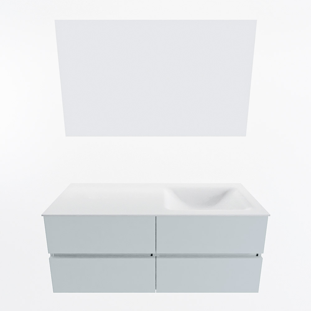 MONDIAZ VICA 120cm mueble de baño Clay 4 cajones. Lavabo CLOUD Derecho 1 orificio color Talc con espejo LED. 5 MONDIAZ VICA 120cm mueble de baño Clay 4 cajones. Lavabo CLOUD Derecho 1 orificio color Talc con espejo LED. - Imagen 5