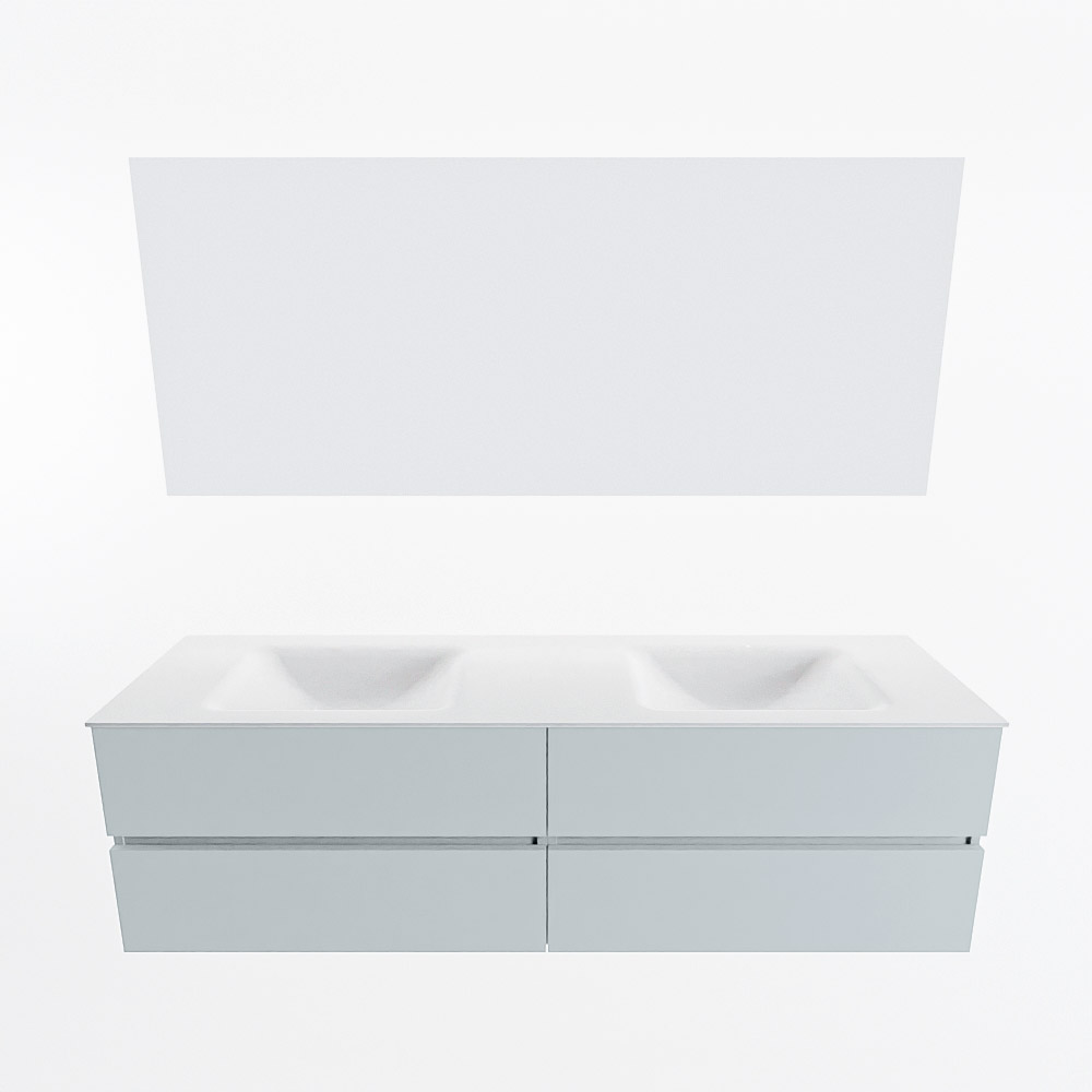 MONDIAZ VICA 170cm mueble de baño Clay 4 cajones. Lavabo CLOUD Doble 2 orificios color Talc con espejo LED. 5 MONDIAZ VICA 170cm mueble de baño Clay 4 cajones. Lavabo CLOUD Doble 2 orificios color Talc con espejo LED. - Imagen 5