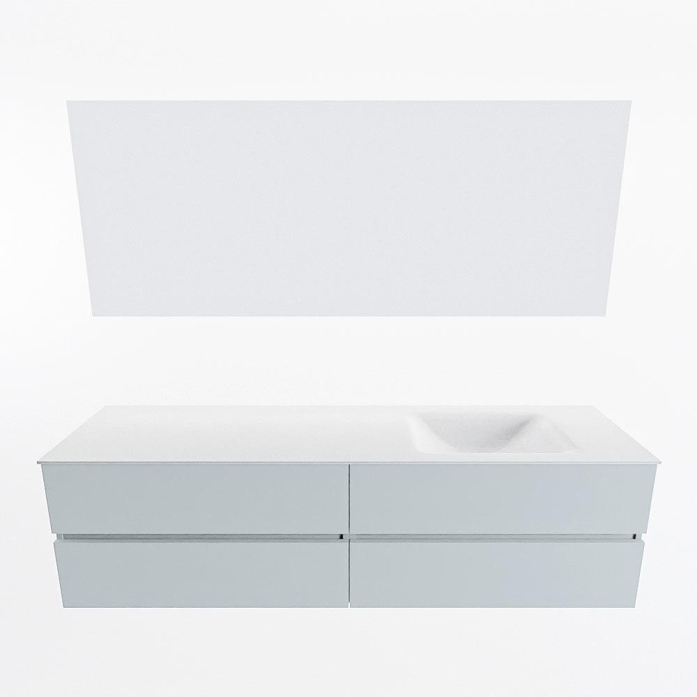 MONDIAZ VICA 180cm mueble de baño Clay 4 cajones. Lavabo CLOUD Derecho sin orificio color Talc con espejo LED. 5 MONDIAZ VICA 180cm mueble de baño Clay 4 cajones. Lavabo CLOUD Derecho sin orificio color Talc con espejo LED. - Imagen 5