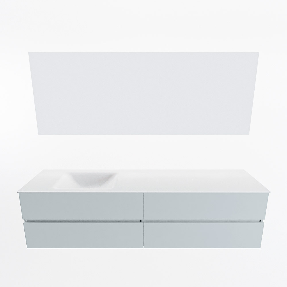 MONDIAZ VICA 190cm mueble de baño Clay 4 cajones. Lavabo CLOUD Izquierda 1 orificio color Talc con espejo LED. 5 MONDIAZ VICA 190cm mueble de baño Clay 4 cajones. Lavabo CLOUD Izquierda 1 orificio color Talc con espejo LED. - Imagen 5