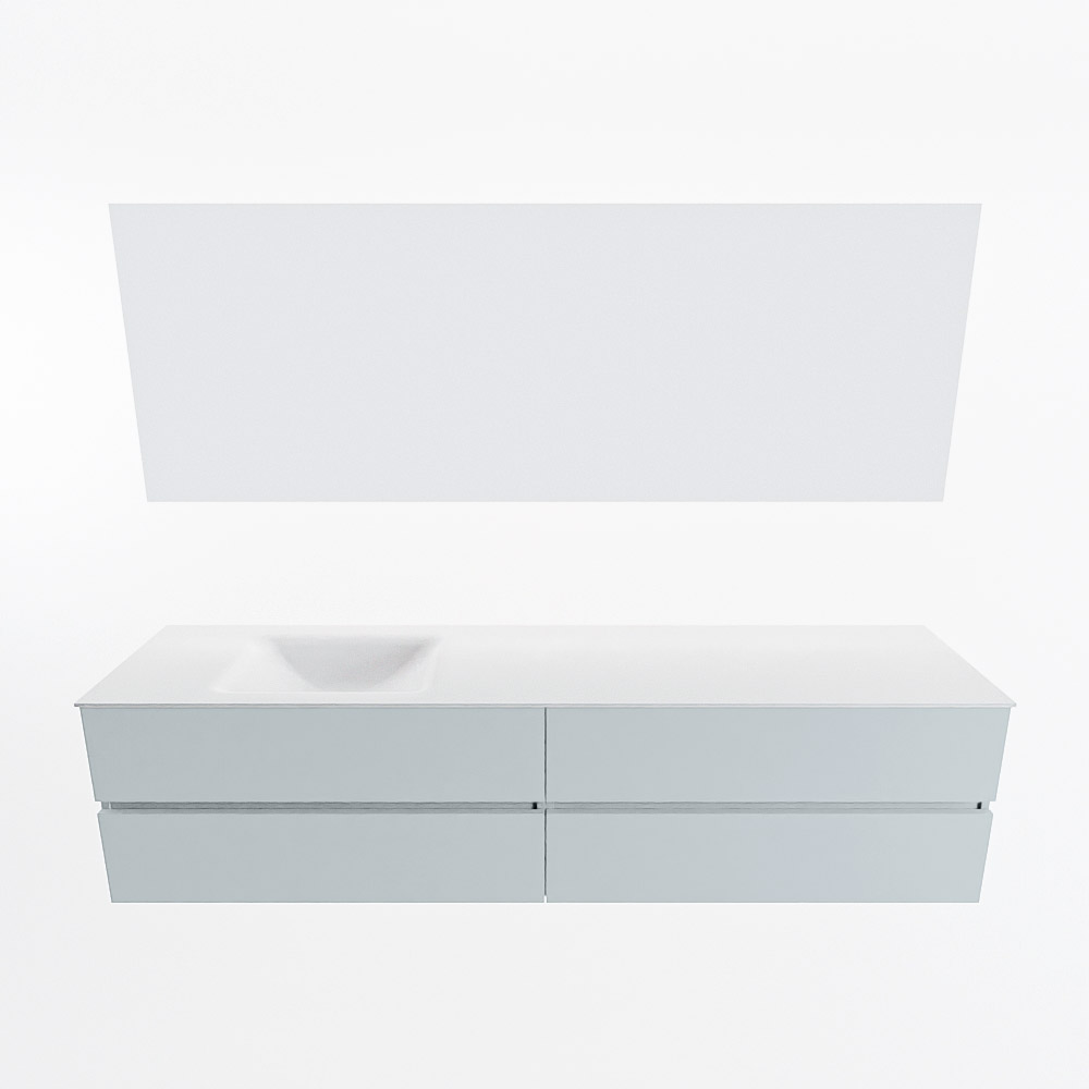 MONDIAZ VICA 200cm mueble de baño Clay 4 cajones. Lavabo CLOUD Izquierda 1 orificio color Talc con espejo LED. 5 MONDIAZ VICA 200cm mueble de baño Clay 4 cajones. Lavabo CLOUD Izquierda 1 orificio color Talc con espejo LED. - Imagen 5