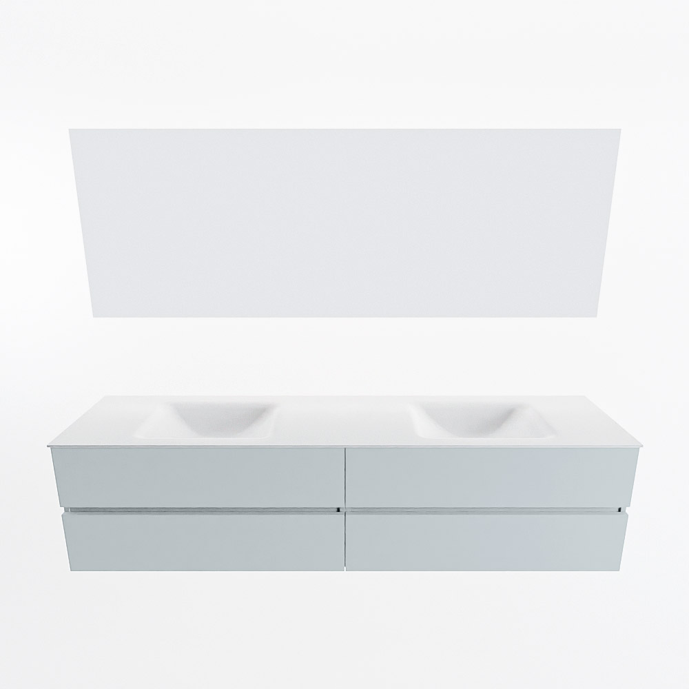 MONDIAZ VICA 200cm mueble de baño Clay 4 cajones. Lavabo CLOUD Doble 2 orificios color Talc con espejo LED. 5 MONDIAZ VICA 200cm mueble de baño Clay 4 cajones. Lavabo CLOUD Doble 2 orificios color Talc con espejo LED. - Imagen 5