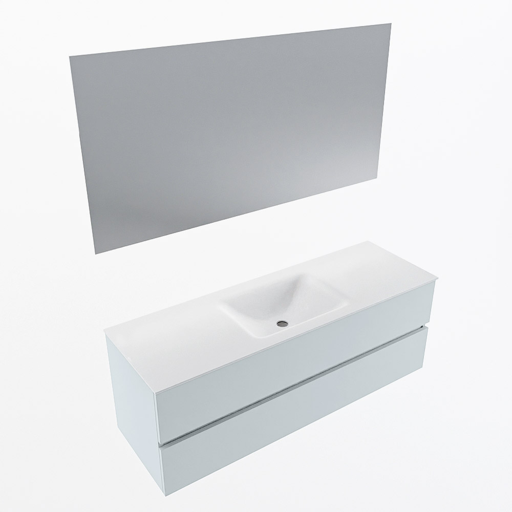 MONDIAZ VICA 140cm mueble de baño Clay 2 cajones. Lavabo CLOUD Centro 1 orificio color Talc con espejo LED. 5 MONDIAZ VICA 140cm mueble de baño Clay 2 cajones. Lavabo CLOUD Centro 1 orificio color Talc con espejo LED. - Imagen 6
