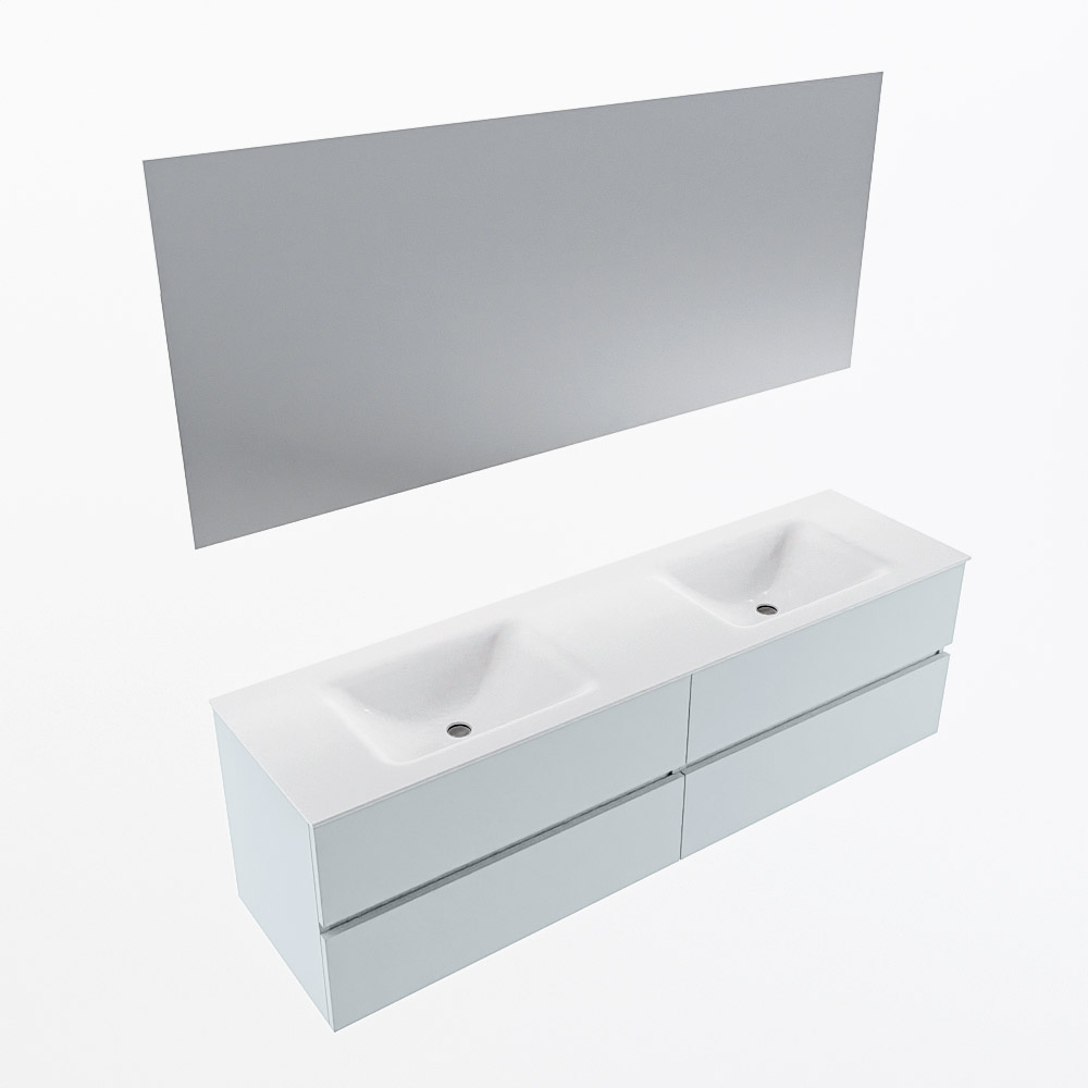 MONDIAZ VICA 170cm mueble de baño Clay 4 cajones. Lavabo CLOUD Doble 2 orificios color Talc con espejo LED. 6 MONDIAZ VICA 170cm mueble de baño Clay 4 cajones. Lavabo CLOUD Doble 2 orificios color Talc con espejo LED. - Imagen 6