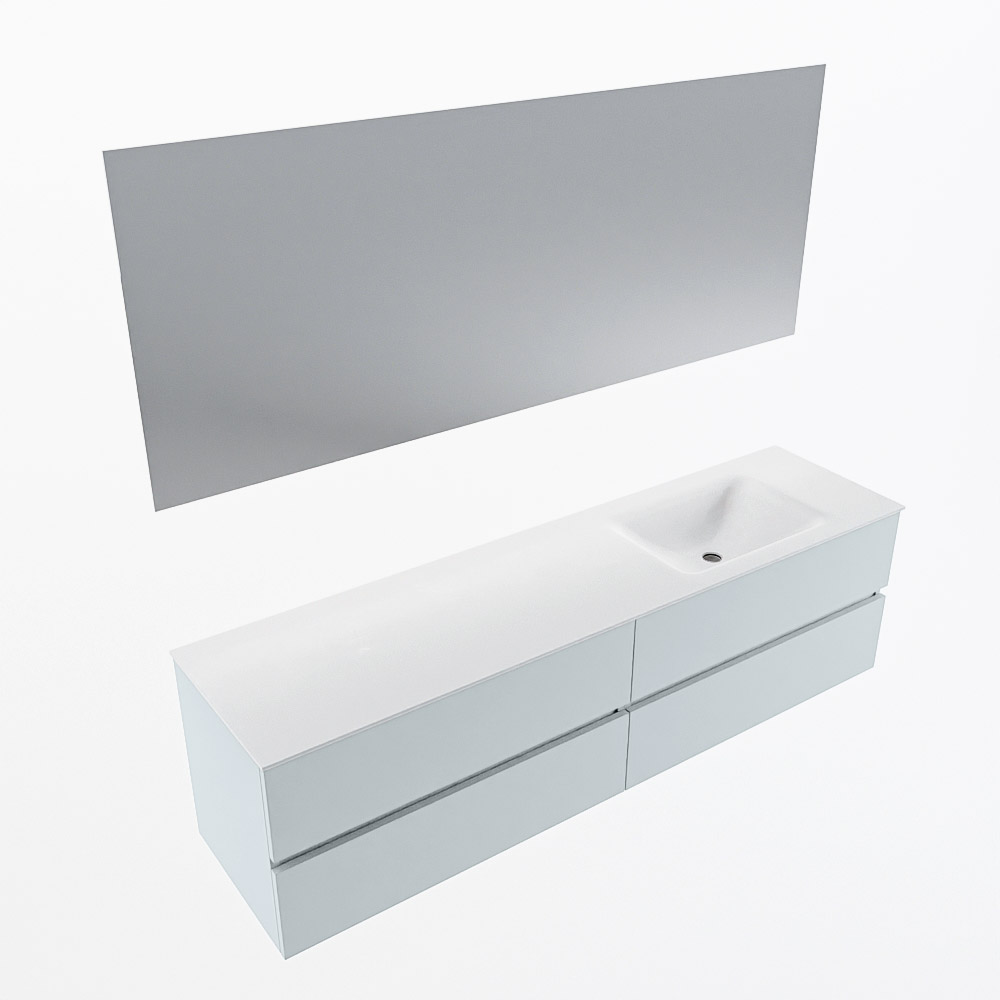 MONDIAZ VICA 180cm mueble de baño Clay 4 cajones. Lavabo CLOUD Derecho sin orificio color Talc con espejo LED. 6 MONDIAZ VICA 180cm mueble de baño Clay 4 cajones. Lavabo CLOUD Derecho sin orificio color Talc con espejo LED. - Imagen 6