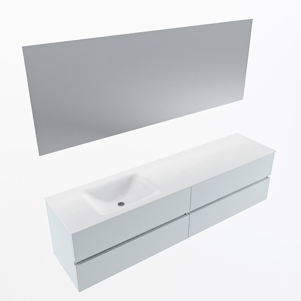 MONDIAZ VICA 190cm mueble de baño Clay 4 cajones. Lavabo CLOUD Izquierda 1 orificio color Talc con espejo LED. 6 MONDIAZ VICA 190cm mueble de baño Clay 4 cajones. Lavabo CLOUD Izquierda 1 orificio color Talc con espejo LED. - Imagen 6