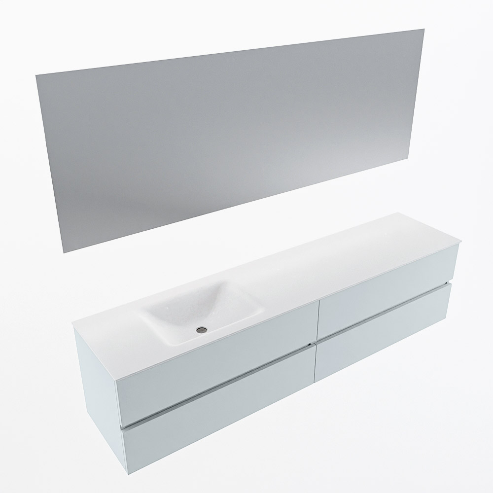 MONDIAZ VICA 200cm mueble de baño Clay 4 cajones. Lavabo CLOUD Izquierda 1 orificio color Talc con espejo LED. 6 MONDIAZ VICA 200cm mueble de baño Clay 4 cajones. Lavabo CLOUD Izquierda 1 orificio color Talc con espejo LED. - Imagen 6