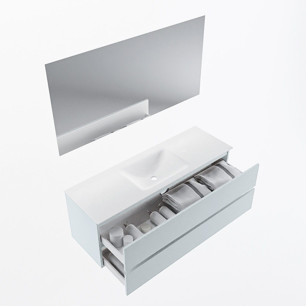 MONDIAZ VICA 140cm mueble de baño Clay 2 cajones. Lavabo CLOUD Centro 1 orificio color Talc con espejo LED. 6 MONDIAZ VICA 140cm mueble de baño Clay 2 cajones. Lavabo CLOUD Centro 1 orificio color Talc con espejo LED. - Imagen 7
