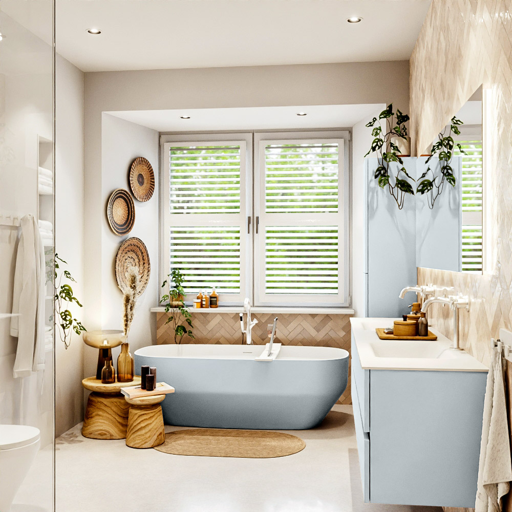 MONDIAZ VICA 190cm mueble de baño Clay 4 cajones. Lavabo CLOUD Doble 2 orificios color Talc con espejo LED. 3 MONDIAZ VICA 190cm mueble de baño Clay 4 cajones. Lavabo CLOUD Doble 2 orificios color Talc con espejo LED. - Imagen 3