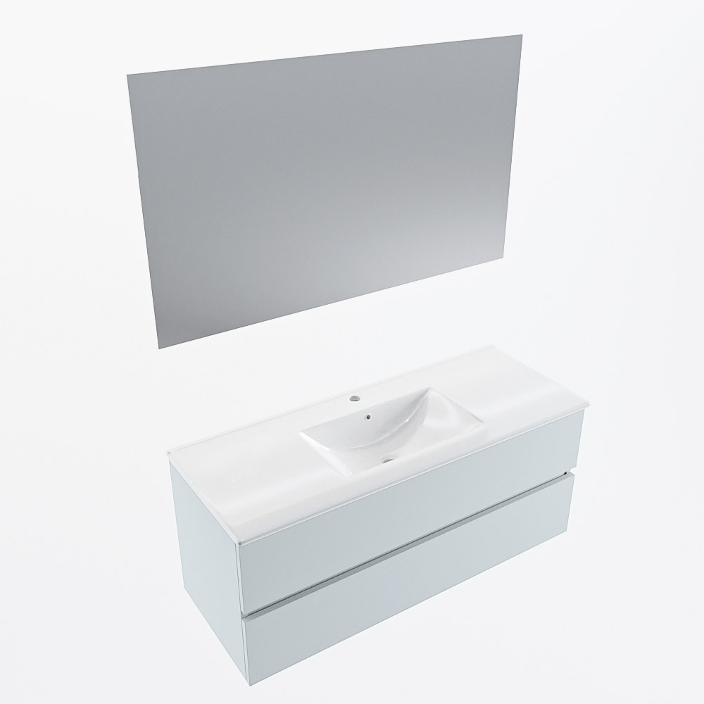 MONDIAZ VICA 120cm mueble de baño Clay 2 cajones. Lavabo DENIA Centro 1 orificio color Blanco brillo con espejo LED. 6 MONDIAZ VICA 120cm mueble de baño Clay 2 cajones. Lavabo DENIA Centro 1 orificio color Blanco brillo con espejo LED. - Imagen 6