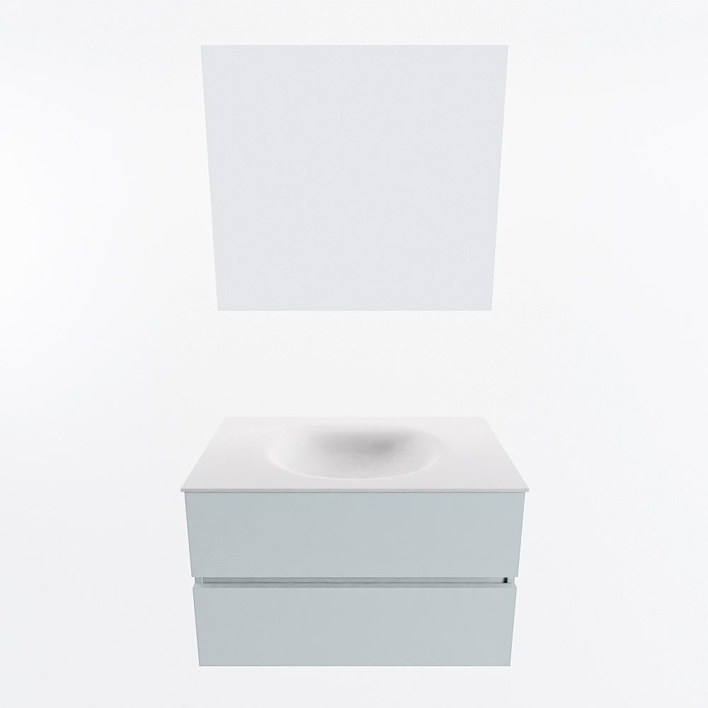 MONDIAZ VICA 80cm mueble de baño Clay 2 cajones. Lavabo MOON Centro 1 orificio color Talc con espejo LED. 5 MONDIAZ VICA 80cm mueble de baño Clay 2 cajones. Lavabo MOON Centro 1 orificio color Talc con espejo LED. - Imagen 5
