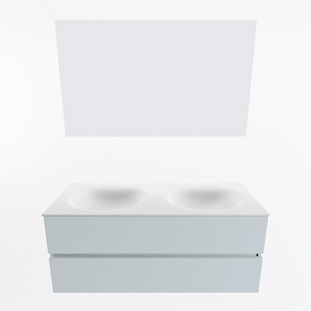 MONDIAZ VICA 120cm mueble de baño Clay 2 cajones. Lavabo MOON Doble sin orificio color Talc con espejo LED. 5 MONDIAZ VICA 120cm mueble de baño Clay 2 cajones. Lavabo MOON Doble sin orificio color Talc con espejo LED. - Imagen 5