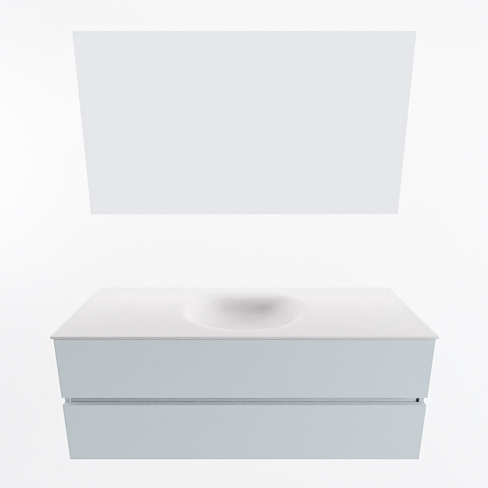 MONDIAZ VICA 130cm mueble de baño Clay 2 cajones. Lavabo MOON Centro 1 orificio color Talc con espejo LED. 4 MONDIAZ VICA 130cm mueble de baño Clay 2 cajones. Lavabo MOON Centro 1 orificio color Talc con espejo LED. - Imagen 5