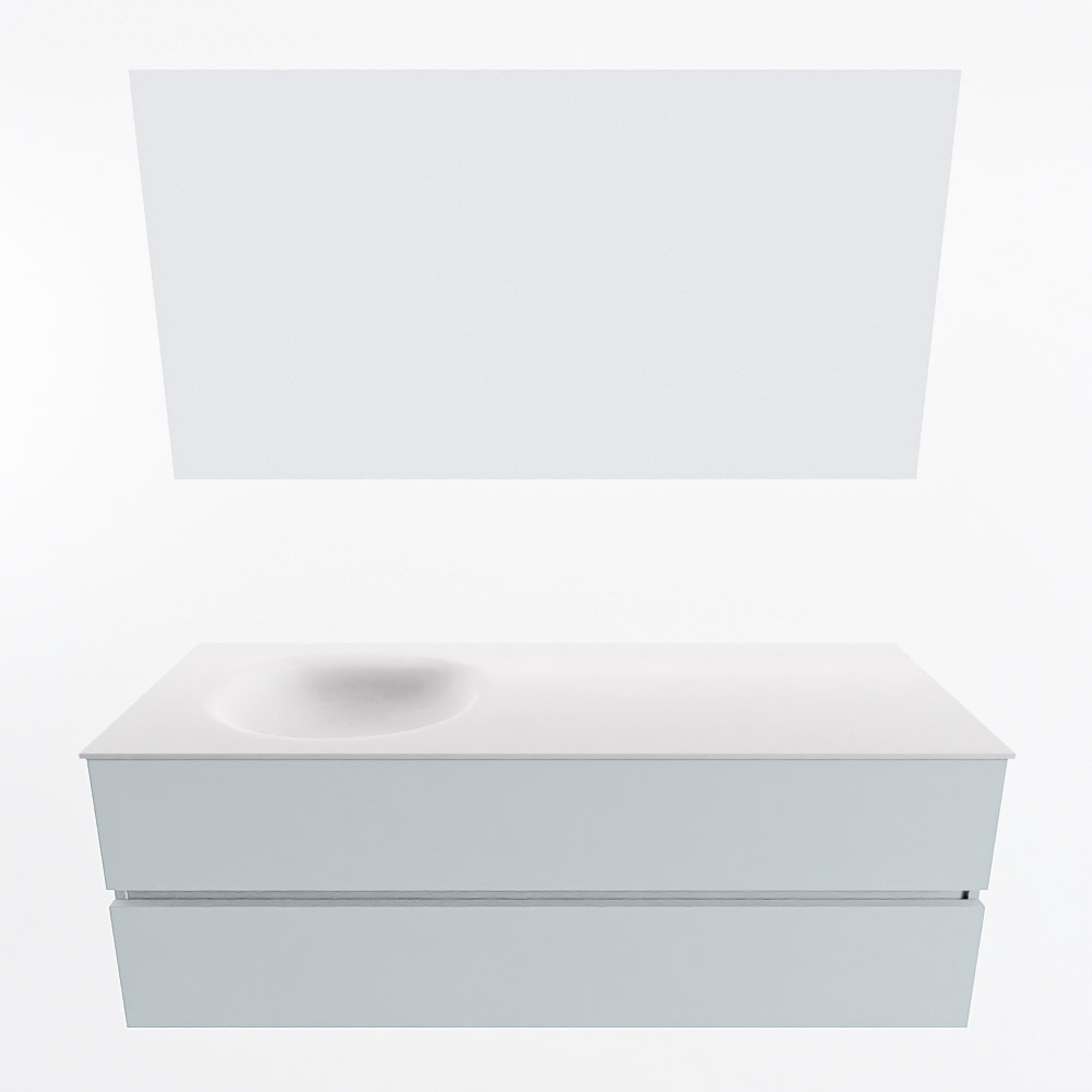 MONDIAZ VICA 140cm mueble de baño Clay 2 cajones. Lavabo MOON Izquierda 1 orificio color Talc con espejo LED. 5 MONDIAZ VICA 140cm mueble de baño Clay 2 cajones. Lavabo MOON Izquierda 1 orificio color Talc con espejo LED. - Imagen 5