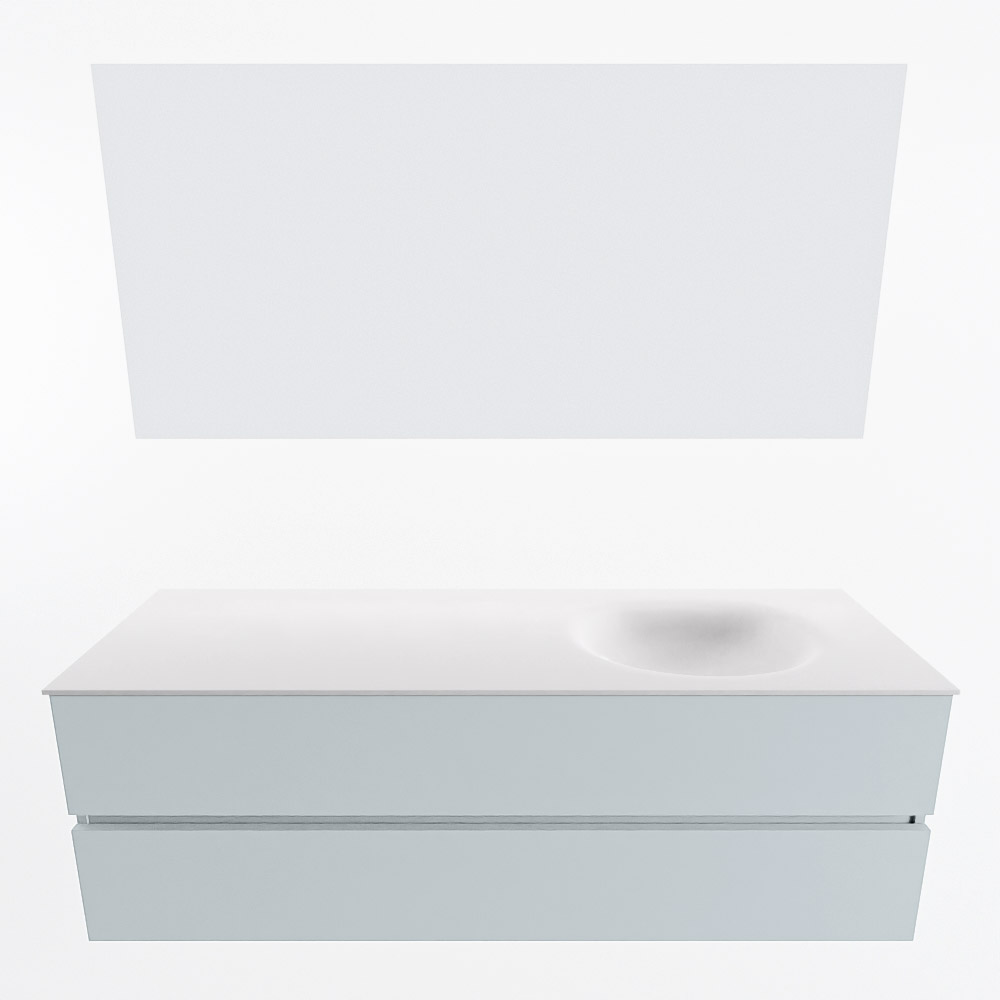 MONDIAZ VICA 150cm mueble de baño Clay 2 cajones. Lavabo MOON Derecho sin orificio color Talc con espejo LED. 5 MONDIAZ VICA 150cm mueble de baño Clay 2 cajones. Lavabo MOON Derecho sin orificio color Talc con espejo LED. - Imagen 5
