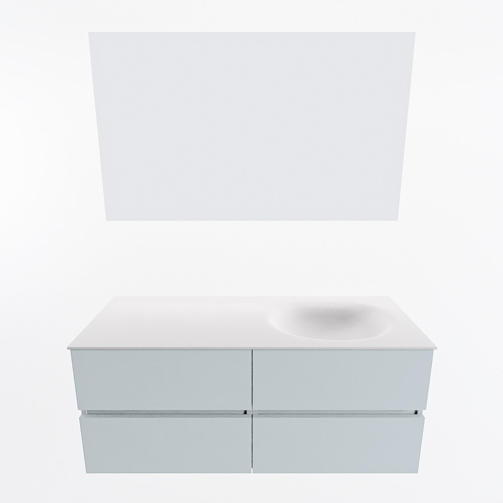 MONDIAZ VICA 120cm mueble de baño Clay 4 cajones. Lavabo MOON Derecho 1 orificio color Talc con espejo LED. 5 MONDIAZ VICA 120cm mueble de baño Clay 4 cajones. Lavabo MOON Derecho 1 orificio color Talc con espejo LED. - Imagen 5