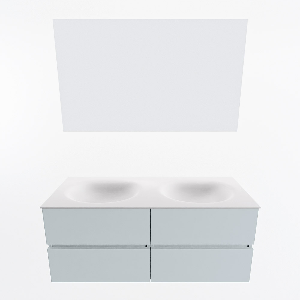 MONDIAZ VICA 120cm mueble de baño Clay 4 cajones. Lavabo MOON Doble 2 orificios color Talc con espejo LED. 5 MONDIAZ VICA 120cm mueble de baño Clay 4 cajones. Lavabo MOON Doble 2 orificios color Talc con espejo LED. - Imagen 5