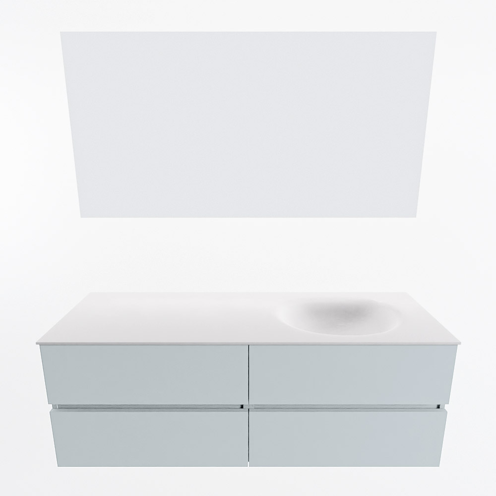 MONDIAZ VICA 140cm mueble de baño Clay 4 cajones. Lavabo MOON Derecho sin orificio color Talc con espejo LED. 5 MONDIAZ VICA 140cm mueble de baño Clay 4 cajones. Lavabo MOON Derecho sin orificio color Talc con espejo LED. - Imagen 5