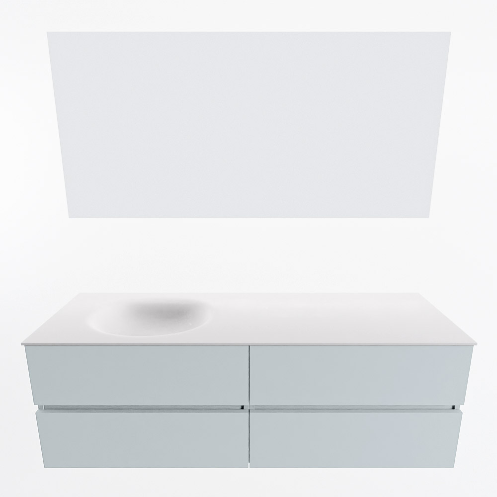 MONDIAZ VICA 150cm mueble de baño Clay 4 cajones. Lavabo MOON Izquierda sin orificio color Talc con espejo LED. 5 MONDIAZ VICA 150cm mueble de baño Clay 4 cajones. Lavabo MOON Izquierda sin orificio color Talc con espejo LED. - Imagen 5