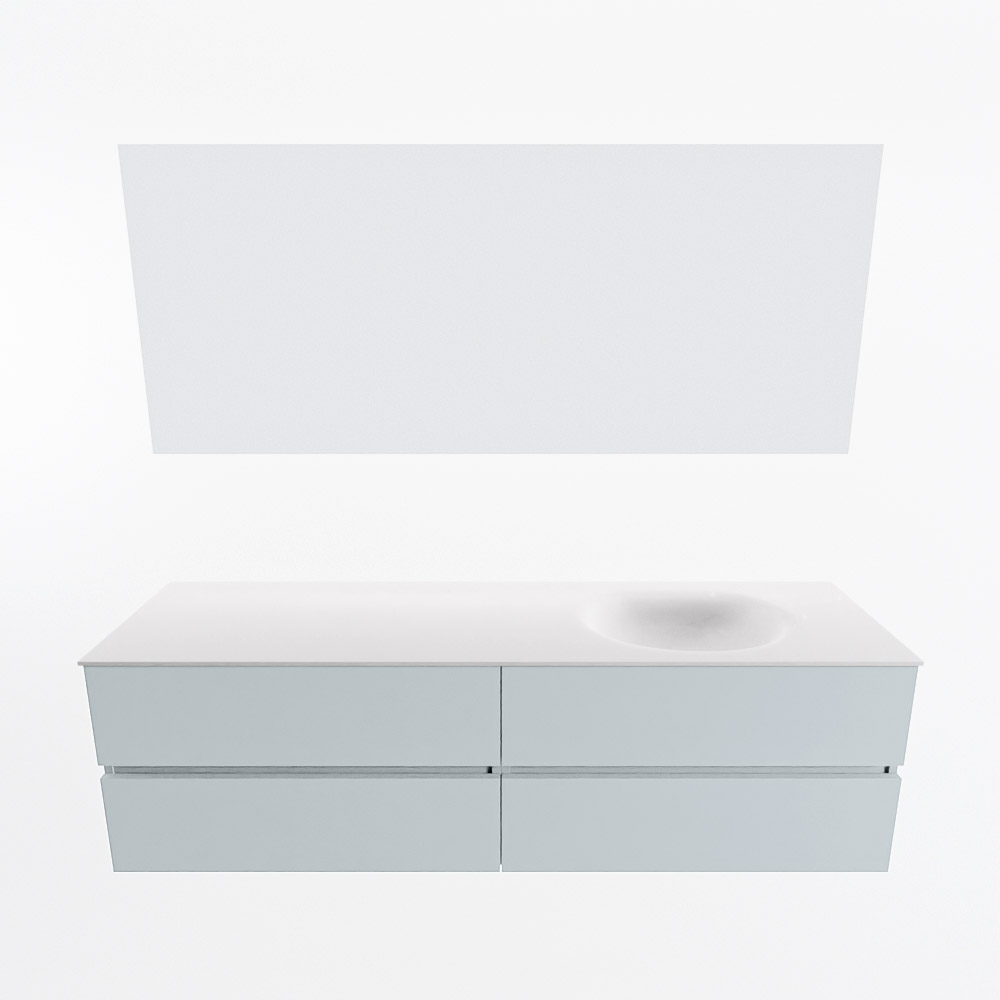 MONDIAZ VICA 170cm mueble de baño Clay 4 cajones. Lavabo MOON Derecho sin orificio color Talc con espejo LED. 5 MONDIAZ VICA 170cm mueble de baño Clay 4 cajones. Lavabo MOON Derecho sin orificio color Talc con espejo LED. - Imagen 5