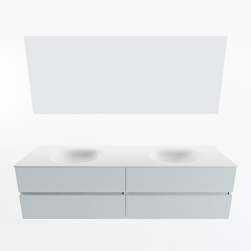 MONDIAZ VICA 180cm mueble de baño Clay 4 cajones. Lavabo MOON Doble 2 orificios color Talc con espejo LED. 5 MONDIAZ VICA 180cm mueble de baño Clay 4 cajones. Lavabo MOON Doble 2 orificios color Talc con espejo LED. - Imagen 5
