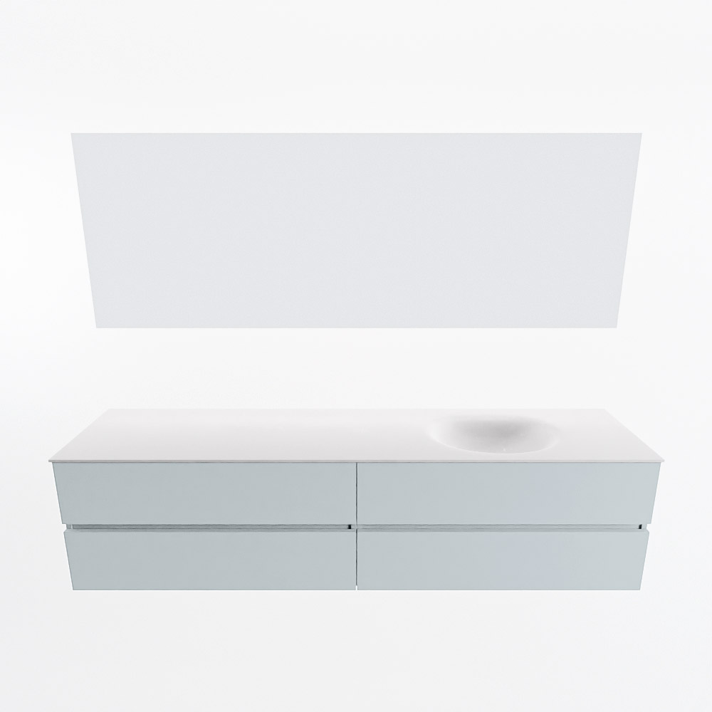 MONDIAZ VICA 200cm mueble de baño Clay 4 cajones. Lavabo MOON Derecho sin orificio color Talc con espejo LED. 5 MONDIAZ VICA 200cm mueble de baño Clay 4 cajones. Lavabo MOON Derecho sin orificio color Talc con espejo LED. - Imagen 5