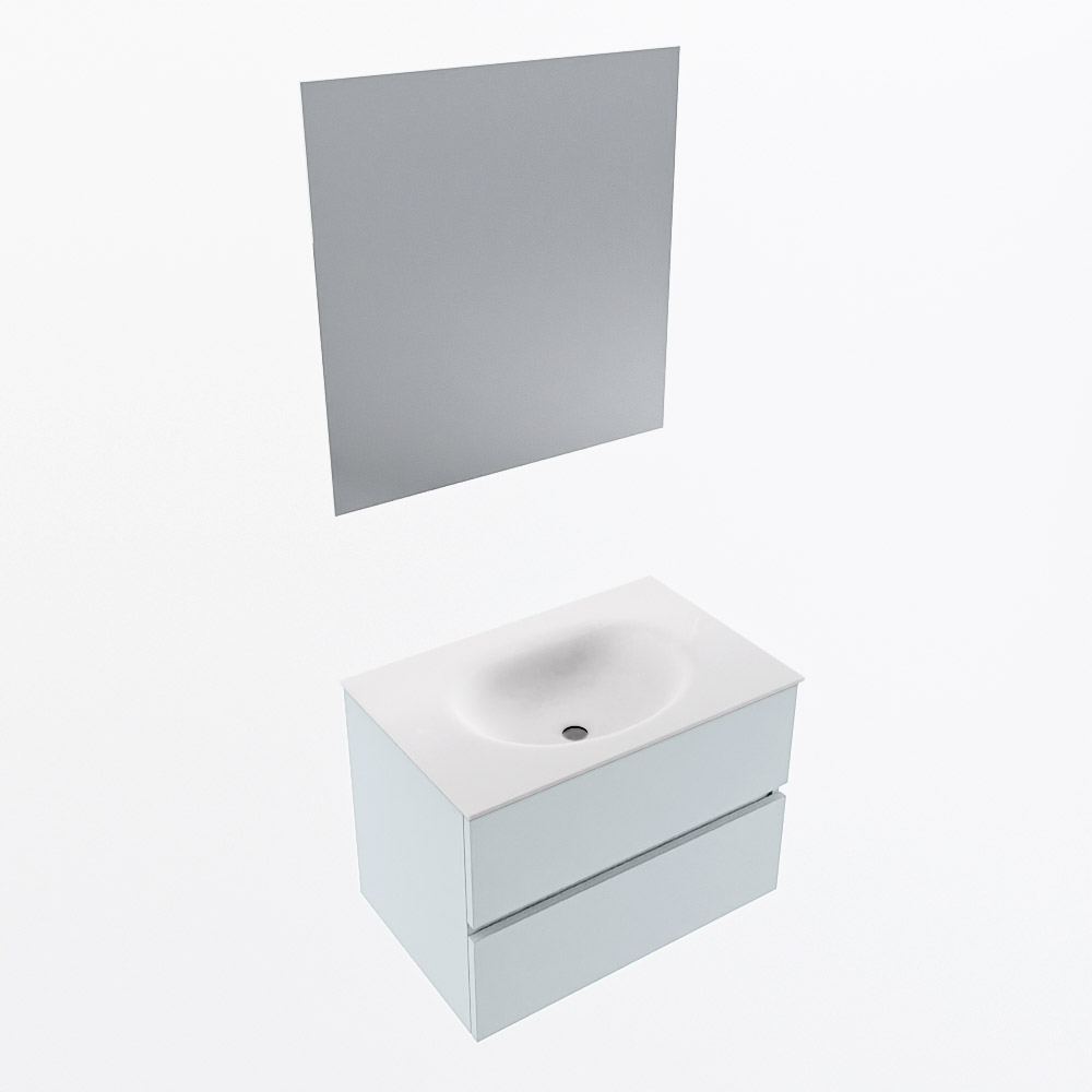 MONDIAZ VICA 70cm mueble de baño Clay 2 cajones. Lavabo MOON Centro 1 orificio color Talc con espejo LED. 6 MONDIAZ VICA 70cm mueble de baño Clay 2 cajones. Lavabo MOON Centro 1 orificio color Talc con espejo LED. - Imagen 6