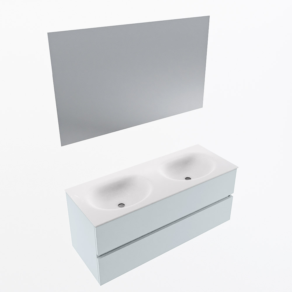 MONDIAZ VICA 120cm mueble de baño Clay 2 cajones. Lavabo MOON Doble sin orificio color Talc con espejo LED. 6 MONDIAZ VICA 120cm mueble de baño Clay 2 cajones. Lavabo MOON Doble sin orificio color Talc con espejo LED. - Imagen 6