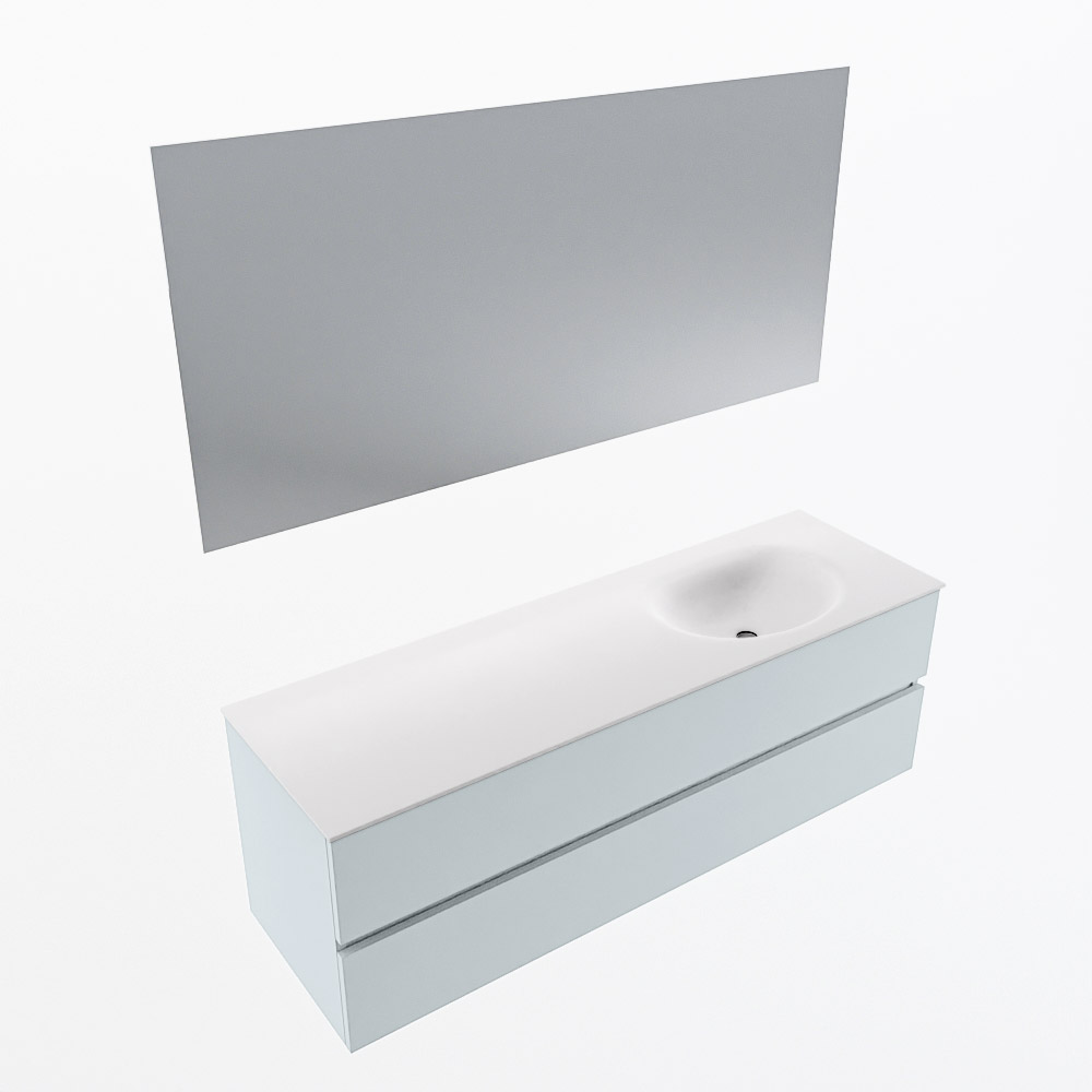 MONDIAZ VICA 150cm mueble de baño Clay 2 cajones. Lavabo MOON Derecho sin orificio color Talc con espejo LED. 6 MONDIAZ VICA 150cm mueble de baño Clay 2 cajones. Lavabo MOON Derecho sin orificio color Talc con espejo LED. - Imagen 6