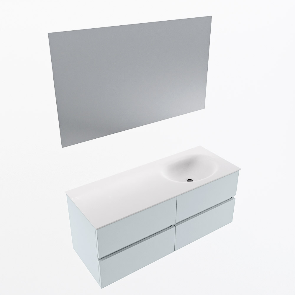 MONDIAZ VICA 120cm mueble de baño Clay 4 cajones. Lavabo MOON Derecho 1 orificio color Talc con espejo LED. 6 MONDIAZ VICA 120cm mueble de baño Clay 4 cajones. Lavabo MOON Derecho 1 orificio color Talc con espejo LED. - Imagen 6
