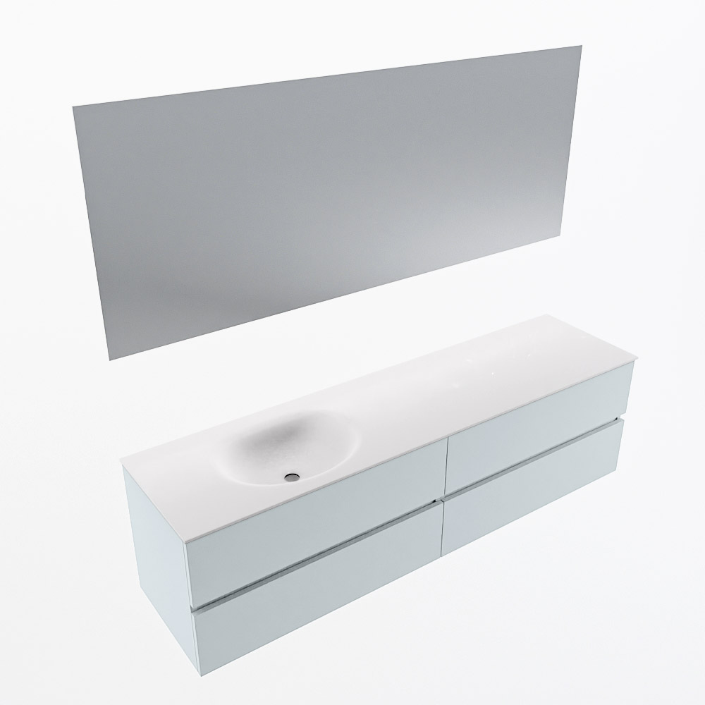 MONDIAZ VICA 180cm mueble de baño Clay 4 cajones. Lavabo MOON Izquierda 1 orificio color Talc con espejo LED. 6 MONDIAZ VICA 180cm mueble de baño Clay 4 cajones. Lavabo MOON Izquierda 1 orificio color Talc con espejo LED. - Imagen 6
