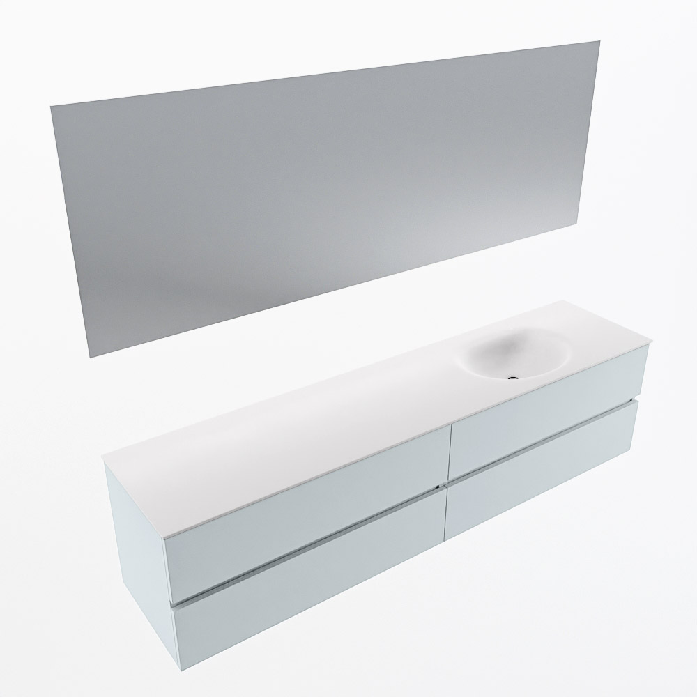 MONDIAZ VICA 200cm mueble de baño Clay 4 cajones. Lavabo MOON Derecho sin orificio color Talc con espejo LED. 6 MONDIAZ VICA 200cm mueble de baño Clay 4 cajones. Lavabo MOON Derecho sin orificio color Talc con espejo LED. - Imagen 6
