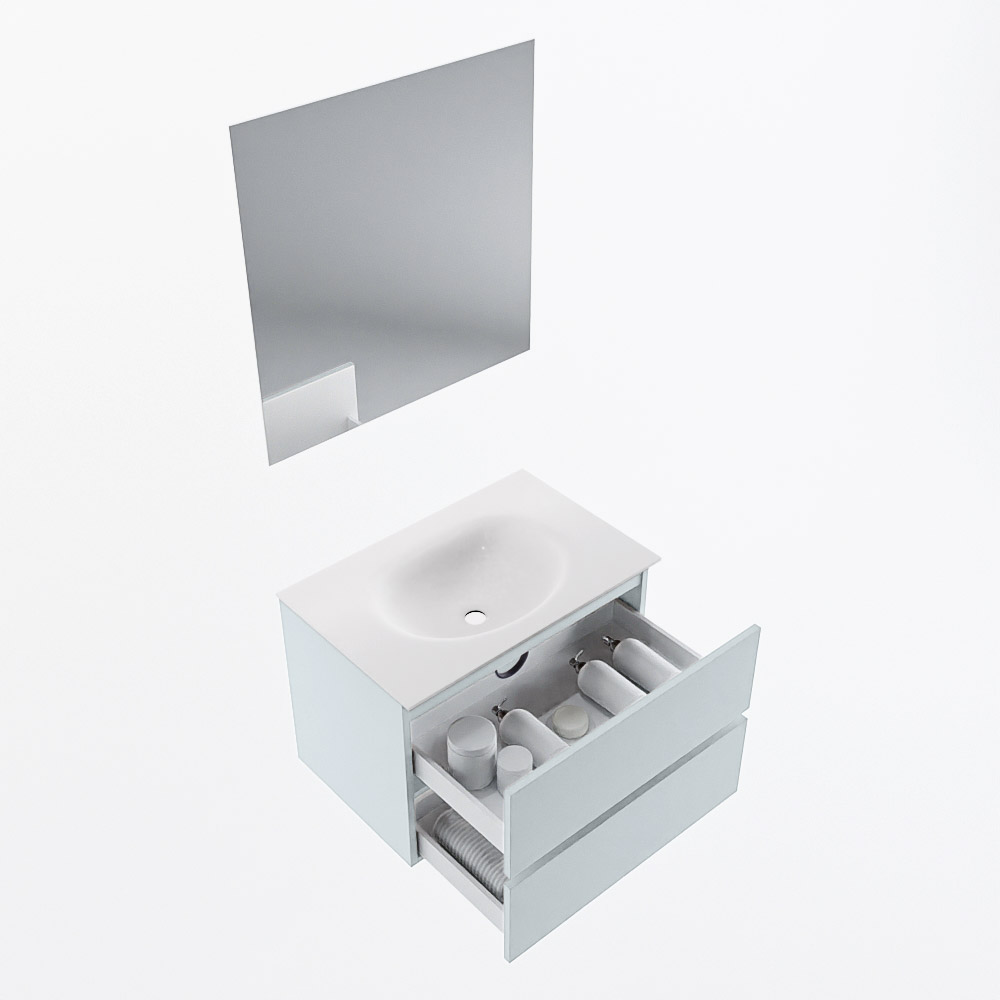 MONDIAZ VICA 70cm mueble de baño Clay 2 cajones. Lavabo MOON Centro 1 orificio color Talc con espejo LED. 7 MONDIAZ VICA 70cm mueble de baño Clay 2 cajones. Lavabo MOON Centro 1 orificio color Talc con espejo LED. - Imagen 7
