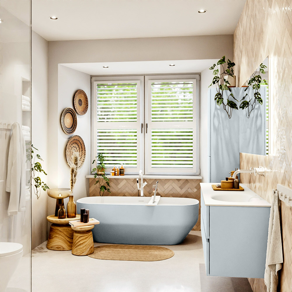 MONDIAZ VICA 150cm mueble de baño Clay 2 cajones. Lavabo MOON Derecho sin orificio color Talc con espejo LED. 3 MONDIAZ VICA 150cm mueble de baño Clay 2 cajones. Lavabo MOON Derecho sin orificio color Talc con espejo LED. - Imagen 3