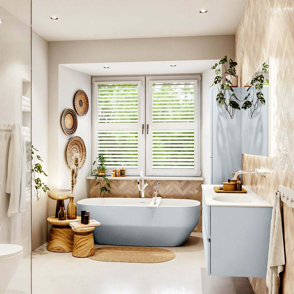 MONDIAZ VICA 140cm mueble de baño Clay 4 cajones. Lavabo MOON Derecho sin orificio color Talc con espejo LED. 3 MONDIAZ VICA 140cm mueble de baño Clay 4 cajones. Lavabo MOON Derecho sin orificio color Talc con espejo LED. - Imagen 3