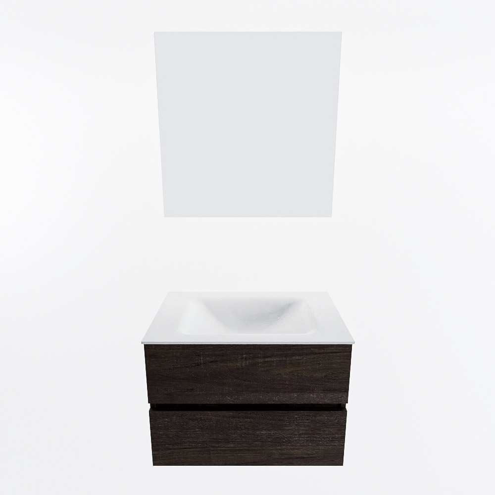 MONDIAZ VICA 70cm mueble de baño Dark Brown 2 cajones. Lavabo CLOUD Centro 1 orificio color Talc con espejo LED. 5 MONDIAZ VICA 70cm mueble de baño Dark Brown 2 cajones. Lavabo CLOUD Centro 1 orificio color Talc con espejo LED. - Imagen 5