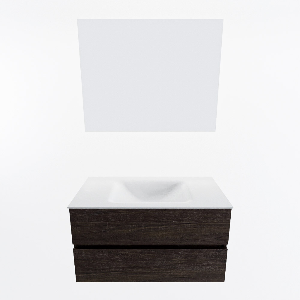 MONDIAZ VICA 90cm mueble de baño Dark Brown 2 cajones. Lavabo CLOUD Centro 1 orificio color Talc con espejo LED. 5 MONDIAZ VICA 90cm mueble de baño Dark Brown 2 cajones. Lavabo CLOUD Centro 1 orificio color Talc con espejo LED. - Imagen 5