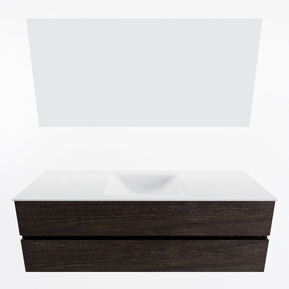 MONDIAZ VICA 150cm mueble de baño Dark Brown 2 cajones. Lavabo CLOUD Centro 1 orificio color Talc con espejo LED. 5 MONDIAZ VICA 150cm mueble de baño Dark Brown 2 cajones. Lavabo CLOUD Centro 1 orificio color Talc con espejo LED. - Imagen 5